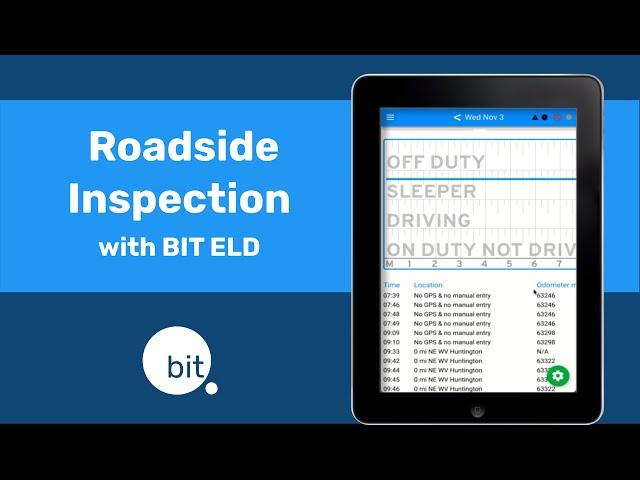 Roadside Inspection with BIT ELD