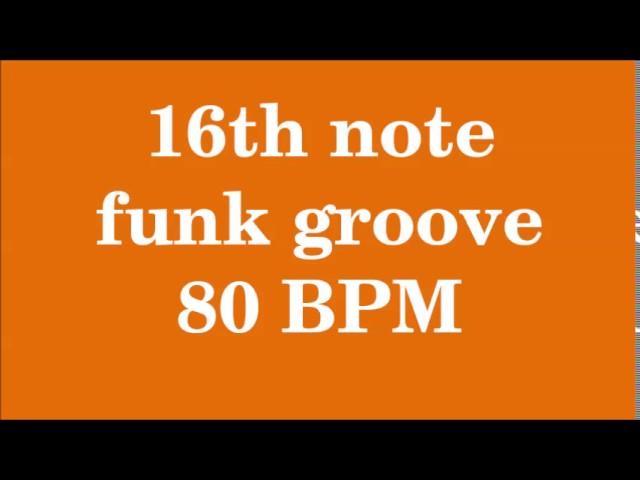 Drum Loop for Practice 16th note funk groove 80 bpm