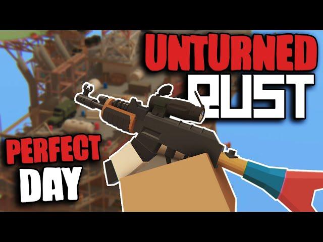 A PERFECT DAY ON RUSTURNED IN 2024 (Unturned Rust Survival)