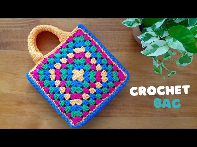 How to Make a Granny Square Crochet Handbag | ViVi Berry Crochet