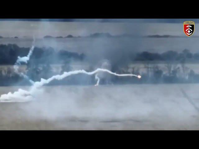 Ukrainian Brigade MT 12 Rapira Anti tank gun strikes on a Russian positions