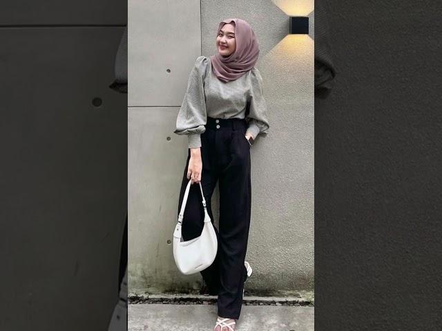 inpirasi outfit simple tapi cakep#hijabstyle #hijab #shortshijab #ootd #ootdhijab