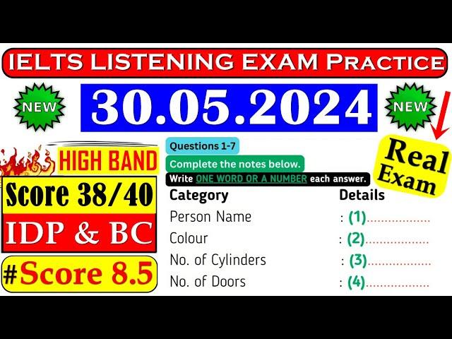 IELTS LISTENING PRACTICE TEST 2024 WITH ANSWERS | 30.05.2024