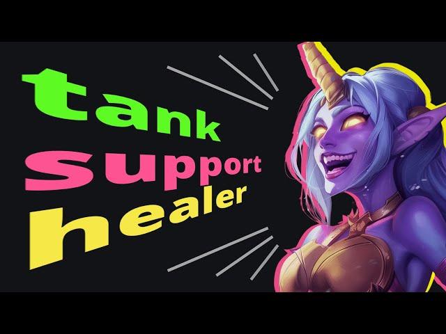 Как назвать персонажей в играх: tank, support, healer. Английский за минуту.