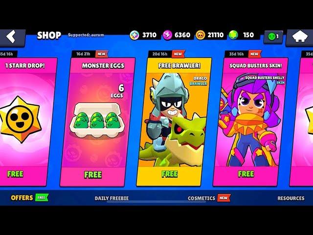 NEWEST UPDATE GIFTS!!! LEGENDARY FREE CREDITS 10,000 TROPHY ROAD BRAWL STARS UPDATE!!