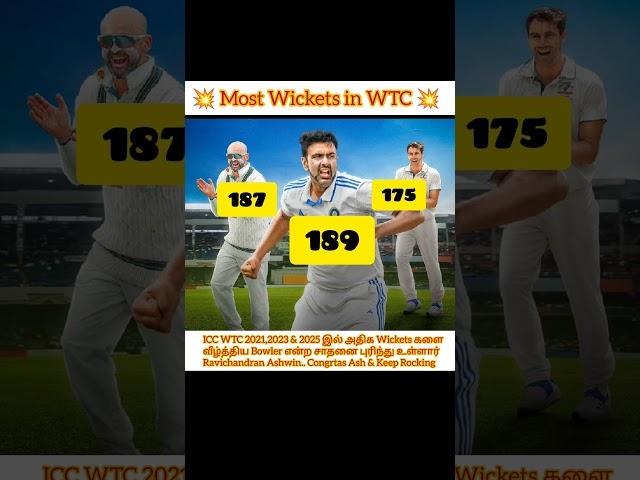 Ravichandran Ashwin becomes most wickets in WTC #shorts #wtc25 #test #mostwickets #raviashwin #beast