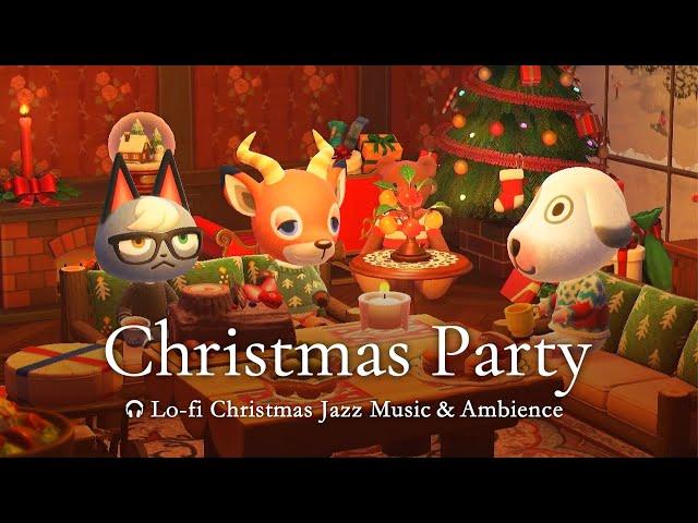 Cozy Christmas by the Fireplace  Lo-fi Christmas BGM & Crackling Fire Sounds  [ACNH / 3Hours]