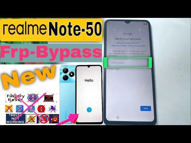 Realme note 50 Frp Bypass Latest  | Realme Note 50 (Rmx3834) Google Account Remove New 2024