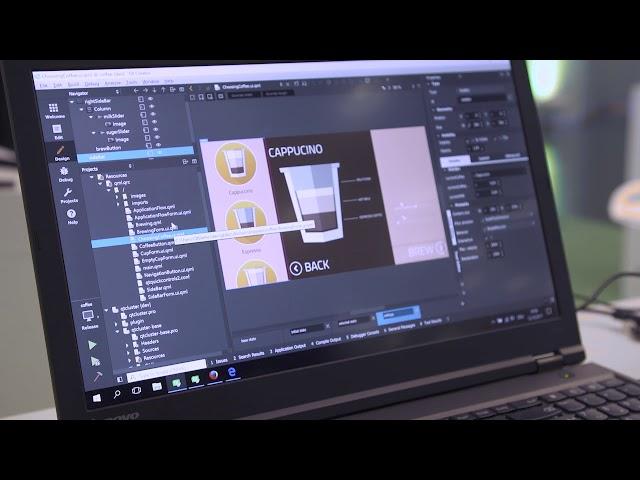 Built with Qt: Qt Quick Coffee machine demo, QtWS17