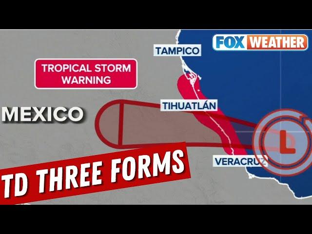 Tropical Depression Three Forms In Gulf of Mexico, Tropical Storm Warnings For Mexico