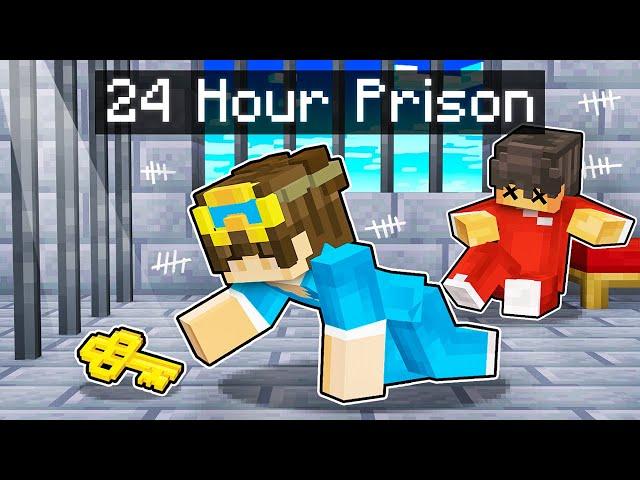 Escaping from a 24 HOUR PRISON in Minecraft!