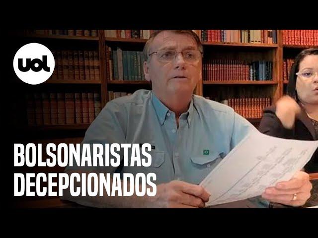 Bolsonaristas se declaram decepcionados após live e viagem de Bolsonaro