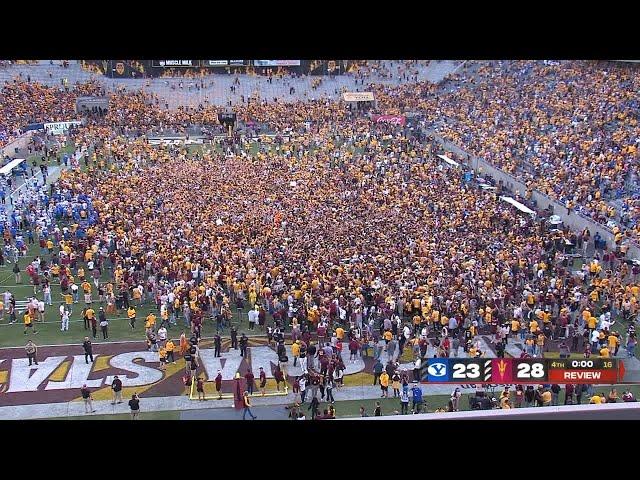 Arizona State fans storm the field too early as referees rule BYU gets one final play | ESPN CFB