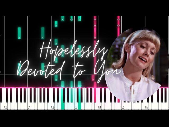 Hopelessly Devoted to You | Olivia Newton John PIANO TUTORIAL (sheet in the description)