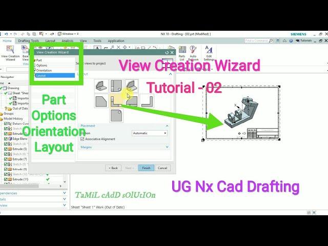 UG Nx Cad Drafting View  Creation Wizard  | Tutorial - 02 |