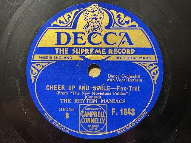 Cheer Up And Smile - Rhythm Maniacs (Arthur Lally) - Decca F. 1843