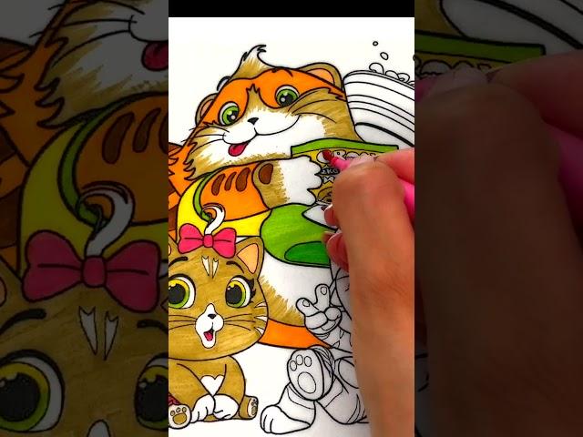 44 Cats Lampo Milady Pilou Meatball The Buffycats Coloring for Kids #shorts #44cats #cats #coloring