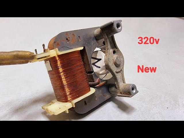 Turn a Micro Wave Motor into 320V Generator Use Super Magnet.