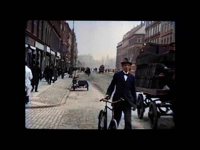 Copenhagen. Denmark. 1920. Копенгаген. Дания. Кинохроника в цвете