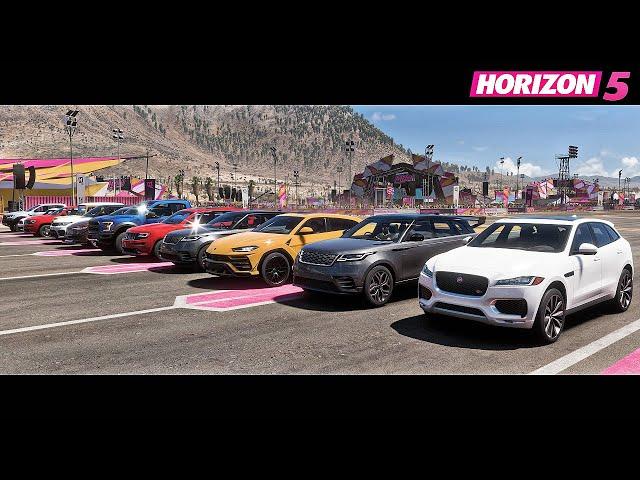 Forza Horizon 5 - Top 26 Fastest Suv & Pickup Cars Drag Race (Tuning)