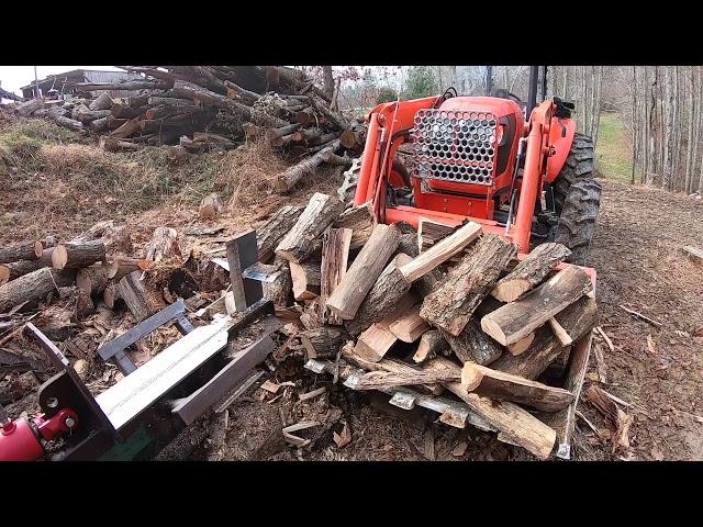 Trying a NEW process for making Firewood! Kubota M6060 & Farmtrac 60