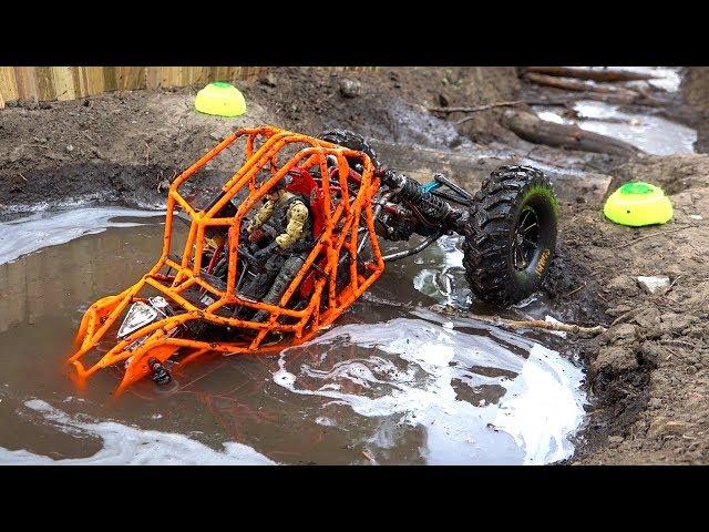 TANGO ROCK BOUNCER rips MUD on the Backyard Trail Course - NEON ORANGE MOA 4x4 | RC ADVENTURES