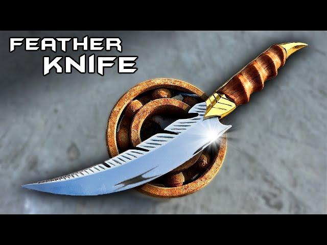 Making a Feather Knife out of a Rusted Bearing #forging