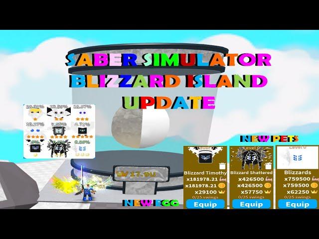 Saber Simulator Blizzard Island Update New Island New Pets and More