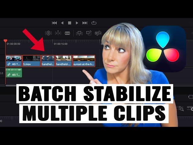 NEW FEATURE: How to BATCH STABILIZE MULTIPLE CLIPS in DaVinci Resolve