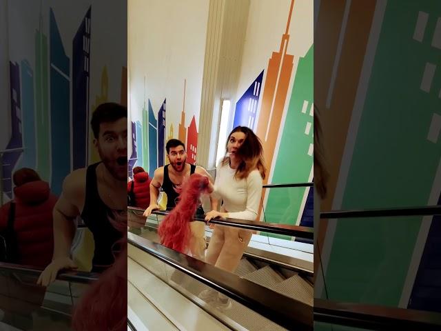 Prank on the escalator