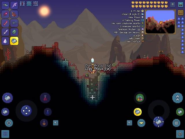 Testing the drill containment unit in terraria