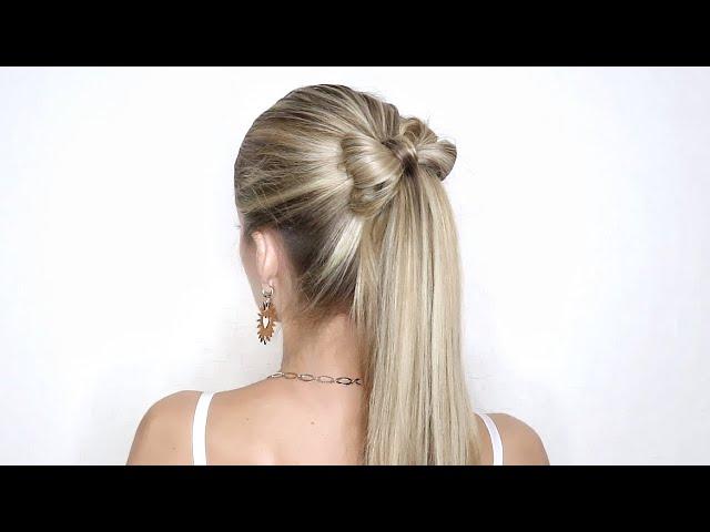 ХВОСТ С БАНТОМ ИЗ ВОЛОС - ВЫГЛЯДИТ СЛОЖНО, ДЕЛАЕТСЯ ПРОСТО | EASY PONYTAIL BOW TUTORIAL