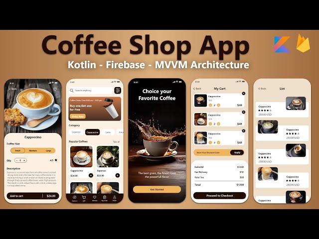 Build a Coffee Shop app with Kotlin & Firebase in Android Studio