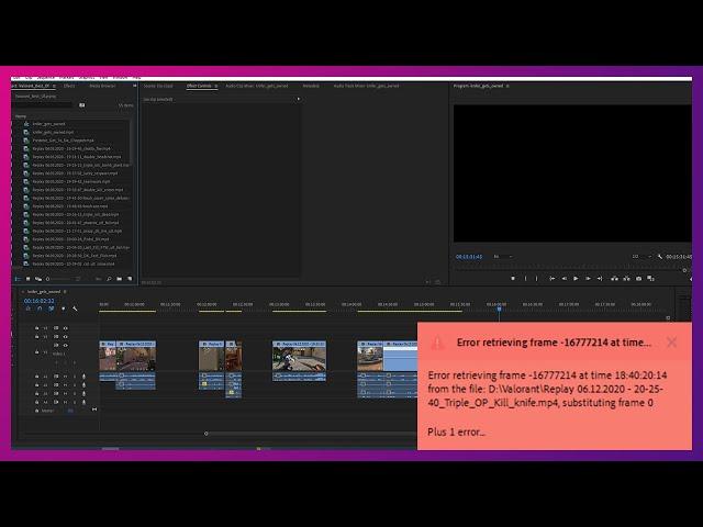 How To Fix The Error Retrieving Frame in Adobe Premiere Pro