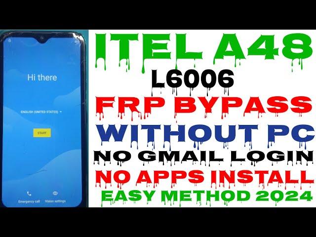 itel A48 (L6006) Frp Bypass "Simple Method" || itel A48 Google Account Unlock Letest update 2024