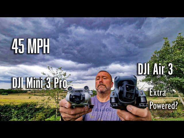 DJI Mini 3 Pro & DJI Air 3 in 45 mph Winds - Actual Speed vs Spec'd Speed