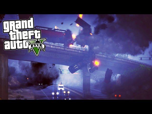 GTA 5 Mods - SUPER TORNADO WRECKS TRAIN! (GTA 5 Disaster Mod)