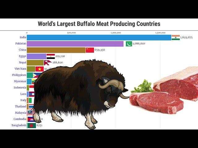 Data Is Beautiful - World's Largest Buffalo Meat Producing Countries (1961 - 2025)