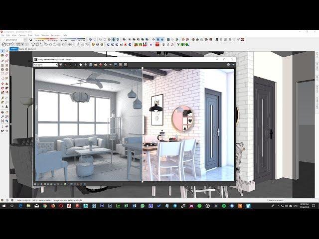 Interior Rendering Settings in Sketchup 2017 & Vray 3.4 Tutorial #8 | Basic Lighting Setup