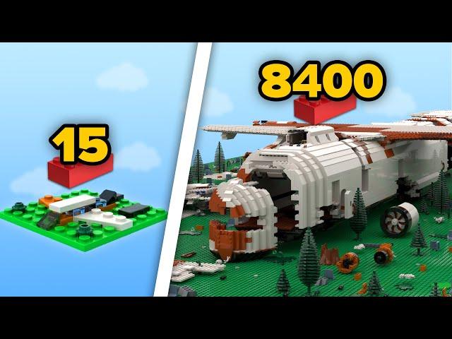 LEGO Сrashed Aircrafts in Different Scales | Comparison