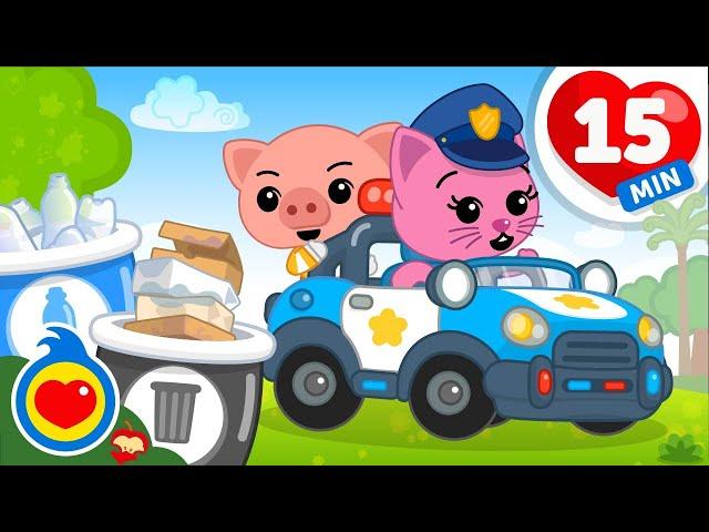 Equipo de Rescate  Bomberos, Policías y Doctores  Y Más Canciones Infantiles (15 Min) | Plim Plim