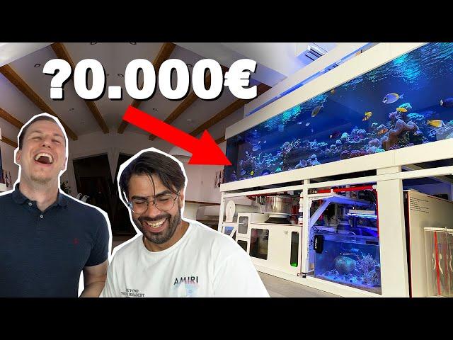 How much does a 3000 liters SALTWATER TANK cost?- Marios high-end tank COSTS *english subtitles*