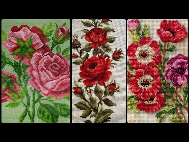 Most Beautiful & Stylish Cross Stitch Flower Bunches Designs Ideas #2024 #charsutikerhai