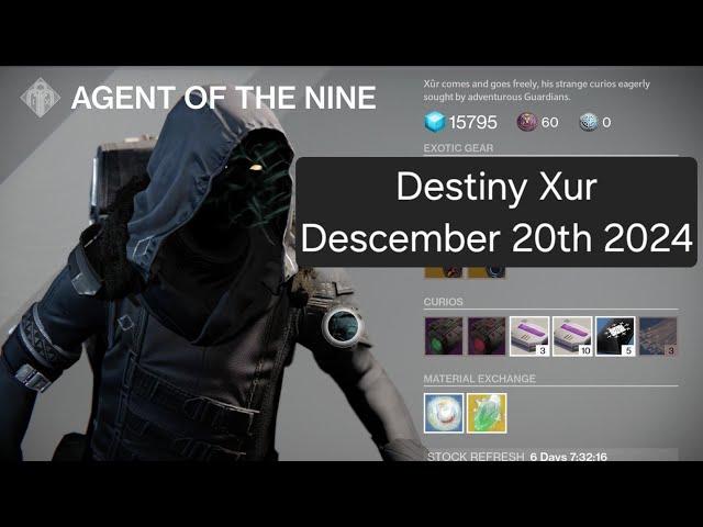 Destiny Xur December 20th 2024