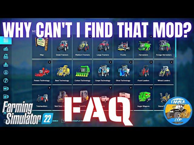 Why can't I find that mod? - FAQ 1 - Farming Simulator 22