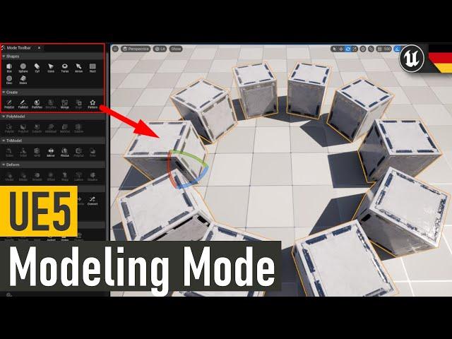 UE5 Modeling Tools | Unreal Engine 5 Modeling Tutorial Deutsch / German | Basics für Anfänger