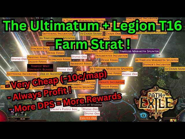 [3.25] The Legion + Ultimatum T16 Farm Strat on POE ! Very Cheap  ! More DPS = More Rewards !