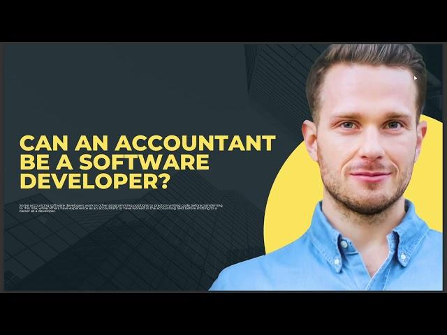 CAN AN ACCOUNTANT BE A SOFTWARE DEVELOPER