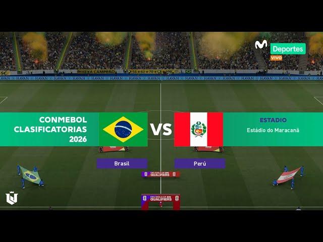 Brasil vs Peru ● Fecha 10 Eliminatorias Mundial 2026 ● Pes 2021