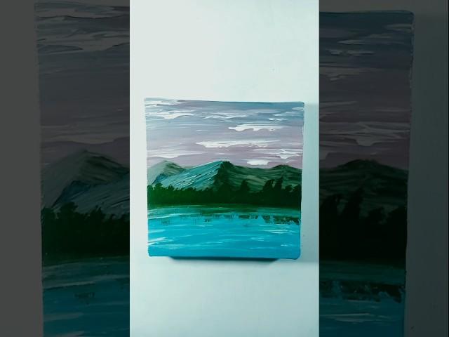 Drawing mountains and sea #drawing #painting #art #youtubeshorts